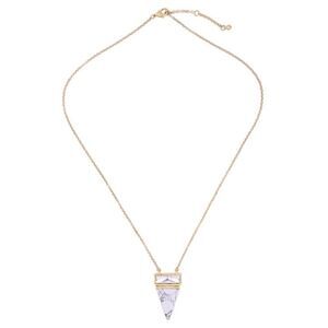 Crystal Marble Stone Vintage Gold Pendant Necklace